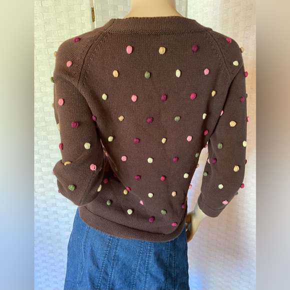 Brown dotted sweater PETITE MEDIUM - Picture 3 of 4